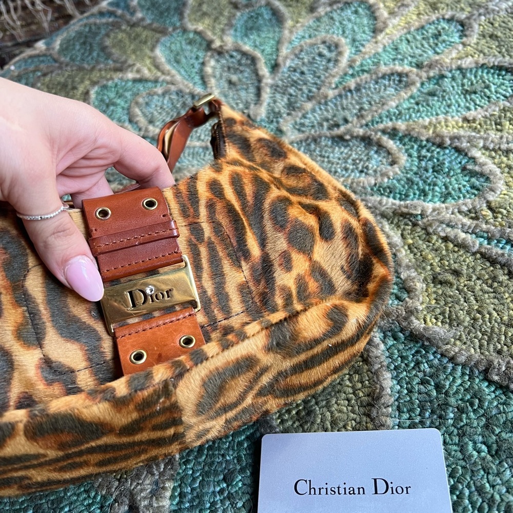 Christian Dior Leopard Print Baguette handbag